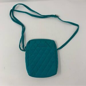 Vera Bradley Crossbody Green Aqua Handbag Shoulder Purse Pouch